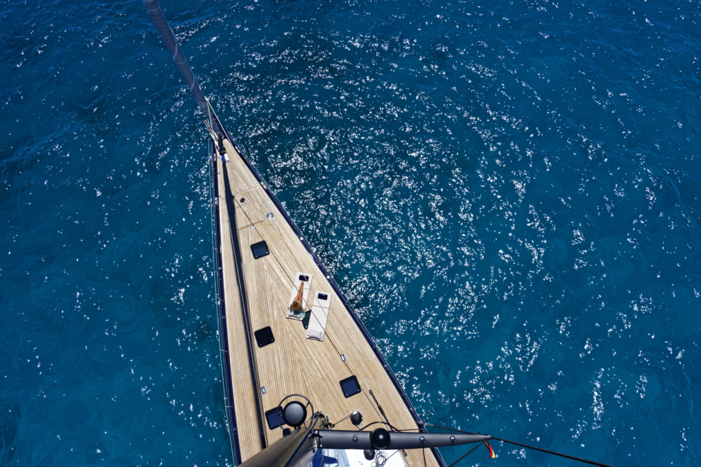 Luxury yacht charter available showcasing a sleek, modern yacht on pristine waters, ready for your dream getaway.