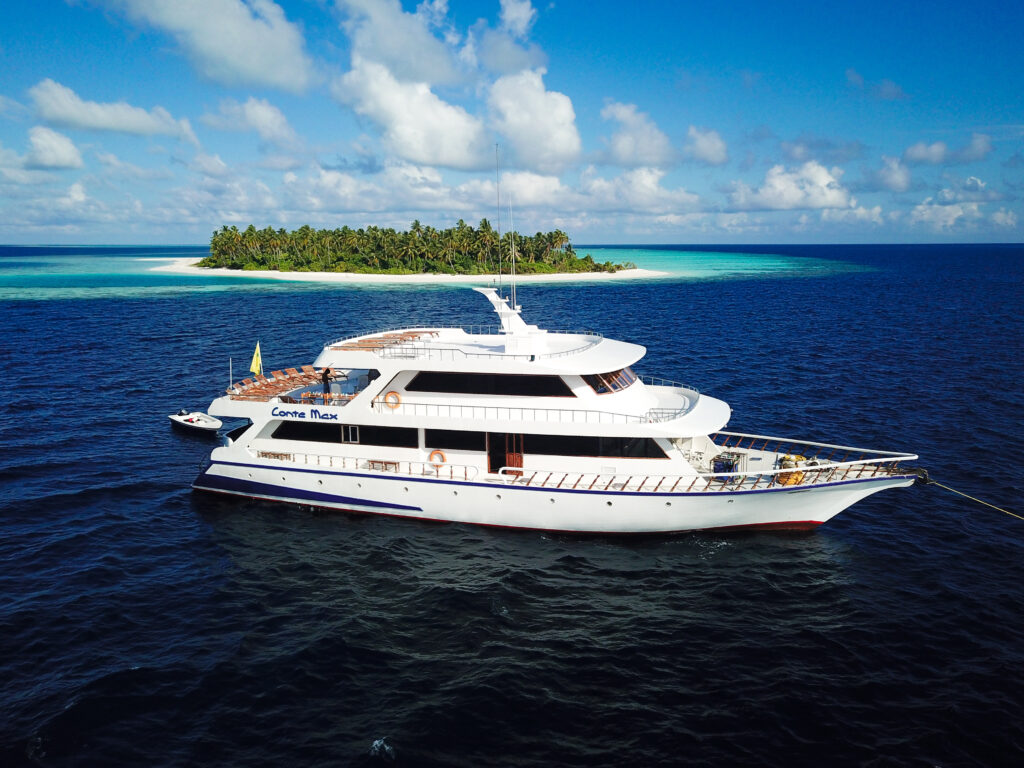 Yacht Conte Max cruising in the Maldives